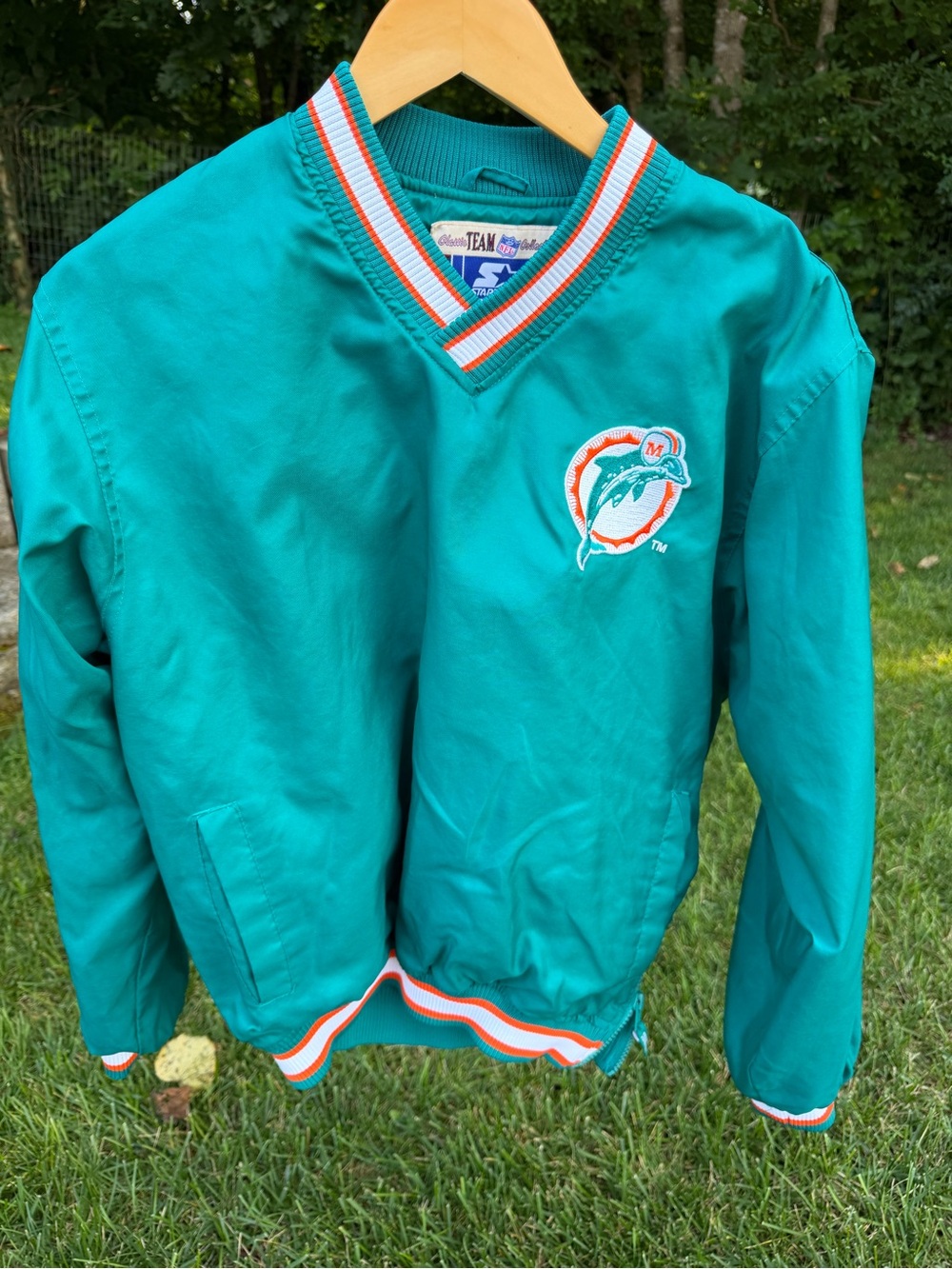 Vintage NFL Starter Authentic Pullover Jacket Marino #13 Miami Dolphins Size L